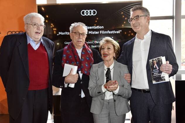 Moritz de Hadeln, Dieter Kosslick, Beki Probst und Christian Jungen bei der Buchpräsentation Moritz de Hadeln: Mister Filmfestival während der Berlinale 2018 in der Berlinale Audi Lounge. Berlin, 21.02.2018 *** Moritz de Hadeln Dieter Kosslick Beki Probst and Christian boys at the book presentation of Moritz de Hadeln Mister Film Festival during the Berlinale 2018 in the Berlinale Audi lounge Berlin 21 02 2018 Foto:xN.xKubelkax xFuturexImage