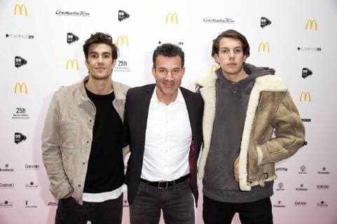 Carl Uwe Charly Steeb with his sons Luke and Jeremy at the 99Fire Films Award 2018 during the Berlinale 2018 in the Admiralspalast Berlin 21 02 2018 Foto:xF.xKernx xFuturexImage
