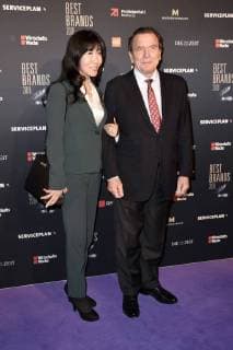 Gerhard Schröder and girlfriend Kim So yeon at the 15 Best Brands Award ceremony at the Hotel Bayerischer Hof Munich 21 02 2018 Foto:xP.xSchönbergerx xFuturexImage