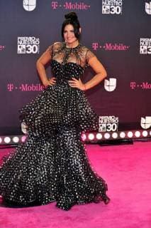 Mexican singer and actress Maite Perroni poses on his arrival to the carpet of the 30th edition of the Lo Nuestro Award to the Latin Music, at the American Airlines Arena in Miami, USA, 22 February 2018. Famous and popular Latinos parade in carpet of Lo Nuestro Award !ACHTUNG: NUR REDAKTIONELLE NUTZUNG!  Copyright: xGIORGIOxVIERAx MIA00 20180223-636549581726751071