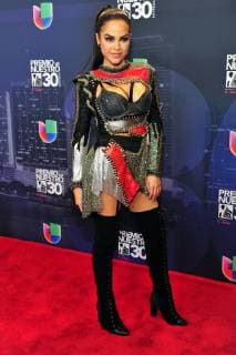 Dominican singer Natti Natasha poses in the press room of the 30th edition of the Lo Nuestro Award to the Latin Music, at the American Airlines Arena in Miami, USA, 22 February 2018. Famous and popular Latinos parade in carpet of Lo Nuestro Award !ACHTUNG: NUR REDAKTIONELLE NUTZUNG!  Copyright: xGIORGIOxVIERAx MIA00 20180223-636549616738499989