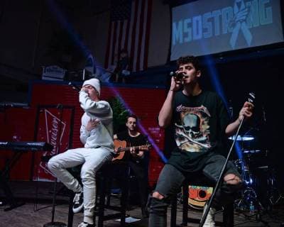 FORT LAUDERDALE FL - FEBRUARY 23: Jack Gilinsky and Jack Johnson of Jack and Jack perform during the Marjory Stoneman Douglas High School benefit concert to support families and the community effected by this tragedy held at Revolution Live on February 23, 2018 in Fort Lauderdale, Florida. Copyright: xmpi04x