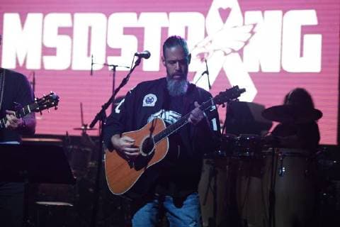 FORT LAUDERDALE FL - FEBRUARY 23: Jason Bieler of Saigon Kick performs during the Marjory Stoneman Douglas High School benefit concert to support families and the community effected by this tragedy held at Revolution Live on February 23, 2018 in Fort Lauderdale, Florida. Copyright: xmpi04x