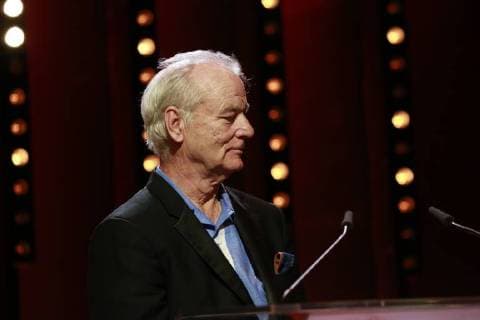 Bill Murray receives the Silver Bear for Best Director for Wes Anderson and then speaks on stage at the Berlinale Palasts Berlinale on 24 02 2018 in Berlin. Bill Murray accepts the Silver Bear for Best Director for Wes Anderson and speaks afterwards on the stage of the closing ceremony of the 68 Berlinale on 24 02 2018 in Berlin in the Berlinale Palast