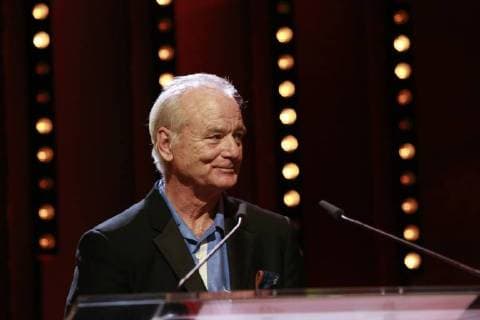 Bill Murray receives the Silver Bear for Best Director for Wes Anderson and then speaks on stage at the Berlinale Palasts Berlinale on 24 02 2018 in Berlin. Bill Murray accepts the Silver Bear for Best Director for Wes Anderson and speaks afterwards on the stage of the closing ceremony of the 68 Berlinale on 24 02 2018 in Berlin in the Berlinale Palast