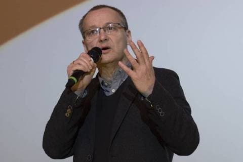 Presenter Knut Elstermann during the presentation of the Panorama Audience Award on the occasion of the 68th Berlin International Film Festival 68 Berlin International Film Festival
