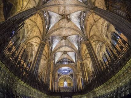 Cathedral La Catedral de la Santa Creu Barcelona Catalonia Spain Europe Copyright: imageBROKER/ChristianxHandl iblhan04617844.jpg
