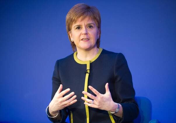 . 27 02 2018. London, United Kingdom. Nicola Sturgeon speech. Nicola Sturgeon giving a speech at the Association of British Insurers conference.  xGustavoxValientex xi-Imagesx IIM-17084-0011