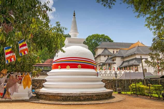 Small dagoba Buddhist temple complex and the St Paul Church in the historic center of Kandy  1097803555
