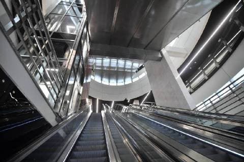 February 27, 2018. - Russia, Moscow. - Opening of the first section of Moscow Metro s Bolshaya Koltsevaya line. In picture: CSKA station of the Moscow Metro s Bolshaya Koltsevaya line. KomsomolskayaxPravda 