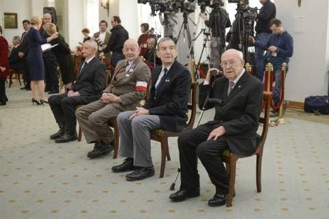 March 1, 2018 - Warsaw, Poland - Veterans are seen ahead of a ceremony at the Presidential Palace for the handing out of state medals by president Andrzej Duda on the National Day of Remembrance of Cursed Soldiers in Warsaw, Poland on March 1, 2018. Warsaw Poland  - ZUMAn230 20180301_zaa_n230_273 Copyright: xJaapxArriensx