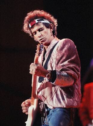 The British rock group Rolling Stones guitarist Keith Richards performs at a concert at Strahov Stadium, Prague, Czechoslovakia, on August 18, 1990, their first concert in Prague. (CTKxPhoto MichalxKrumphanzl) CTKPhotoF201008130060201 