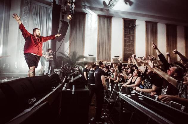 Jan Monchi Gorkow from Feine Sahne Fischfilet live at the AMO Cultural Center Magdeburg 01 03 2018 Foto:xM.xPatzigx xFuturexImage
