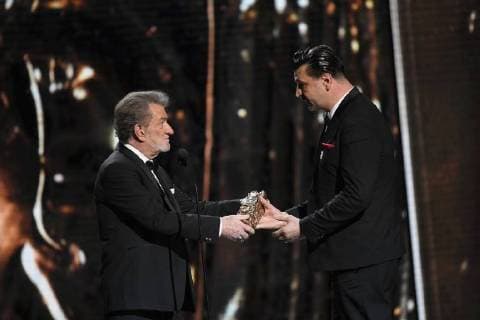 Französischer Filmpreis Cesar - Preisverleihung 43eme ceremonie des CESAR. Scene. 43th movie Cesar awards at Salle Pleyel. Stage. 224657 2018-03-02 Salle Pleyel Paris France Mitchell, Eddy; Rebotini, Arnaud  Copyright: xArnal-Degunx STAR_224657_141