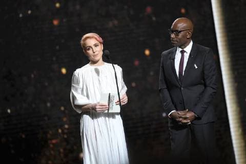 Französischer Filmpreis Cesar - Preisverleihung 43eme ceremonie des CESAR. Scene. 43th movie Cesar awards at Salle Pleyel. Stage. 224657 2018-03-02 Salle Pleyel Paris France Rapace, Noomi; Jean-Baptiste, Lucien  Copyright: xArnal-Degunx STAR_224657_149