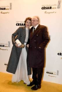 Französischer Filmpreis Cesar - After Party 43eme ceremonie des CESAR. Fouquets. 43the movie CESAR awards. After party at Fouquets restaurant on Champs Elysees. 224660 2018-03-02 Salle Pleyel Paris France Jeanne Balibar mit Freund Frank Castorf  Copyright: xArnal-Degunx STAR_224660_024