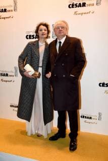 Französischer Filmpreis Cesar - After Party 43eme ceremonie des CESAR. Fouquets. 43the movie CESAR awards. After party at Fouquets restaurant on Champs Elysees. 224660 2018-03-02 Salle Pleyel Paris France Jeanne Balibar mit Freund Frank Castorf  Copyright: xArnal-Degunx STAR_224660_025