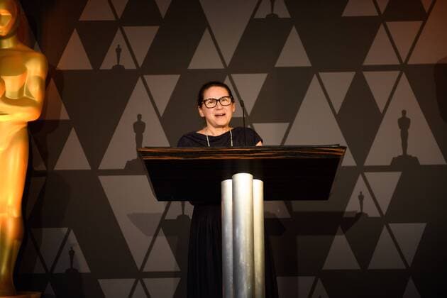 March 2, 2018 - Beverly Hills, California, U.S. - ILDIKO ENYEDI director of the Oscar nominated foreign film On Body and Soul (Hungary), at the reception for the Foreign Language Film Award category for the 90th Oscars on Friday. Beverly Hills U.S. - ZUMAz03_ 20180302_shf_z03_226 Copyright: xKatexNoellex