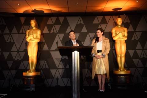 March 2, 2018 - Beverly Hills, California, U.S. - Sebastian Lelio, director of the Oscar nominated foreign film A Fantastic Woman (Chile), and Daniela Vega at the reception for the Foreign Language Film Award category for the 90th Oscars on Friday. Beverly Hills U.S. - ZUMAz03_ 20180302_shf_z03_221 Copyright: xKatexNoellex