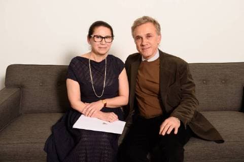 March 2, 2018 - Beverly Hills, California, U.S. - ILDIKO ENYEDI director of the Oscar nominated foreign film On Body and Soul (Hungary), with presenter CHRISTOPH WALTZ at the reception for the Foreign Language Film Award category for the 90th Oscars on Friday. Beverly Hills U.S. - ZUMAz03_ 20180302_shf_z03_197 Copyright: xPhilxMcCartenx