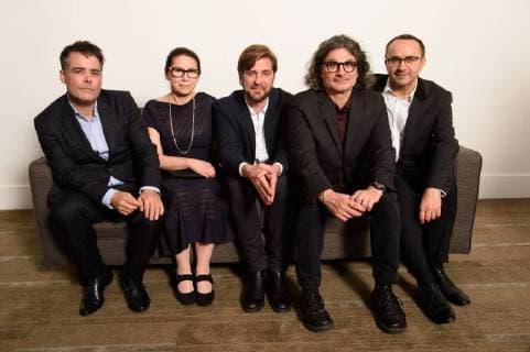 March 2, 2018 - Beverly Hills, California, U.S. - From left: Sebastian Lelio, director of the Oscar nominated foreign film A Fantastic Woman; Ildiko Enyedi director of the Oscar nominated foreign film On Body and Soul (Hungary); Ruben Ostlund, director of the Oscar nominated foreign film The Square (Sweden); Ziad Doueiri, director of the Oscar nominated foreign film The Insult (Lebanon); and Andrey Zvyagintsev, director of the Oscar nominated foreign film Loveless (Russia); at the reception for the Foreign Language Film Award category for the 90th Oscars on Friday. Beverly Hills U.S. - ZUMAz03_ 20180302_shf_z03_208 Copyright: xPhilxMcCartenx