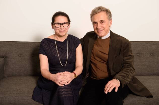 March 2, 2018 - Beverly Hills, California, U.S. - ILDIKO ENYEDI director of the Oscar nominated foreign film On Body and Soul (Hungary), with presenter CHRISTOPH WALTZ at the reception for the Foreign Language Film Award category for the 90th Oscars on Friday. Beverly Hills U.S. - ZUMAz03_ 20180302_shf_z03_198 Copyright: xPhilxMcCartenx