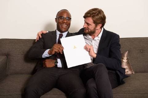 March 2, 2018 - Beverly Hills, California, U.S. - Presenter BARRY JENKINS with RUBEN OSTLUND, director of the Oscar nominated foreign film The Square (Sweden), at the reception for the Foreign Language Film Award category for the 90th Oscars on Friday. Beverly Hills U.S. - ZUMAz03_ 20180302_shf_z03_201 Copyright: xPhilxMcCartenx