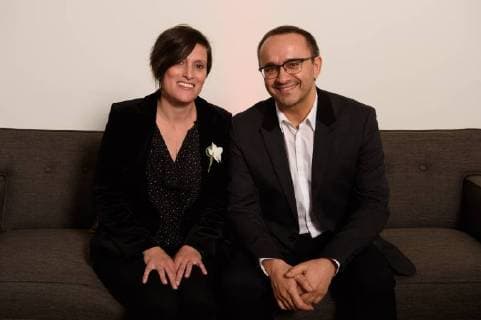 March 2, 2018 - Beverly Hills, California, U.S. - Presenter Rachel Morrison with Andrey Zvyagintsev, director of the Oscar nominated foreign film Loveless (Russia), at the reception for the Foreign Language Film Award category for the 90th Oscars on Friday. Beverly Hills U.S. - ZUMAz03_ 20180302_shf_z03_192 Copyright: xPhilxMcCartenx