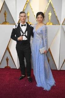 March 4, 2018 - Los Angeles, California, U.S. - ADAM RIPPON and fellow Olympian MIRAI NAGASU arrive on the red carpet for the 90th Annual Academy Awards at the Dolby Theatre. Los Angeles U.S. - ZUMAz03_ 20180304_zbp_z03_004 Copyright: xKevinxSullivanx