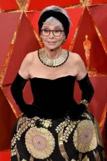 Actor Rita Moreno arrives on the red carpet for the 90th annual Academy Awards at the Dolby Theatre in the Hollywood section of Los Angeles on March 4, 2018.  LAP20180304895 JIMxRUYMEN
