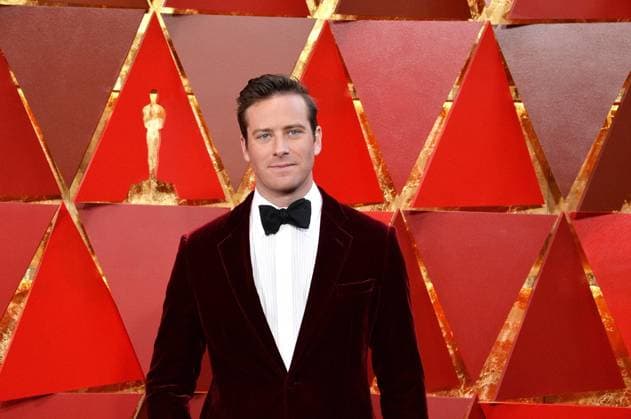 Actor Armie Hammer arrives on the red carpet for the 90th annual Academy Awards at the Dolby Theatre in the Hollywood section of Los Angeles on March 4, 2018.  LAP20180304489 JIMxRUYMEN