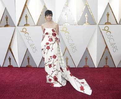 Paz Vega arrives on the red carpet for the 90th annual Academy Awards at the Dolby Theatre in the Hollywood section of Los Angeles on March 4, 2018.  LAP20180304137 JOHNxANGELILLO