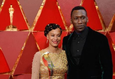 Actor Mahershala Ali (R) and Amatus Sami-Karim arrive on the red carpet for the 90th annual Academy Awards at the Dolby Theatre in the Hollywood section of Los Angeles on March 4, 2018.  LAP20180304929 JIMxRUYMEN