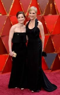 Lily Adams and Cecile Richards (R) arrive on the red carpet for the 90th annual Academy Awards at the Dolby Theatre in the Hollywood section of Los Angeles on March 4, 2018.  LAP20180304943 JIMxRUYMEN
