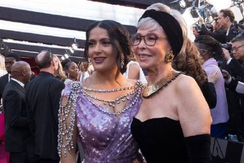 Salma Hayek, Rita Moreno arrive on the red carpet of The 90th Oscars® at the Dolby® Theatre in Hollywood, CA on Sunday, March 4, 2018.  Copyright: xBillxBarnesx 33546_269PLX