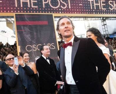 Matthew McConaughey arrives on the red carpet of The 90th OscarsÂ® at the DolbyÂ® Theatre in Hollywood, CA on Sunday, March 4, 2018.  Copyright: xBillxBarnesx 33546_284PLX