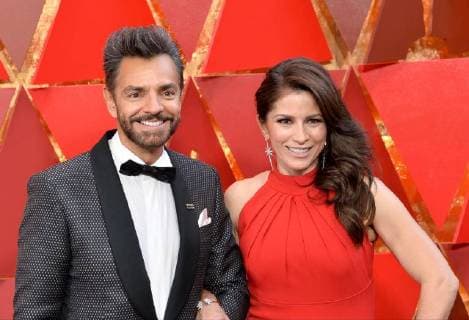Actors Eugenio Derbez (L) and Alessandra Rosaldo arrive on the red carpet for the 90th annual Academy Awards at the Dolby Theatre in the Hollywood section of Los Angeles on March 4, 2018.  LAP20180304520 JIMxRUYMEN