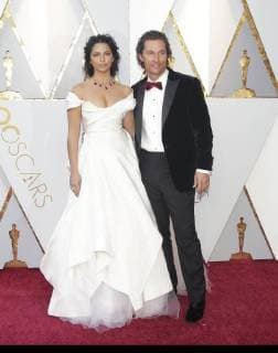 Camila Alves and Matthew McConaughey arrive on the red carpet for the 90th annual Academy Awards at the Dolby Theatre in the Hollywood section of Los Angeles on March 4, 2018.  LAP20180304212 JOHNxANGELILLO