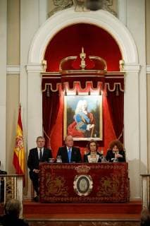 (L-R) Spanish Government s Spokesman and Education and Culture Minister, Inigo Mendez de Vigo, Spanish emeritus King Juan Carlos I and Queen Sofia and Spanish Royal History Academy Director Maria del Carmen Iglesias Cano attend an act by Spanish Royal History Academy to honor King Juan Carlos I 80th birthday that was celebrated on 05 January, in Madrid, Spain, 05 March 2018. Spanish Royal History Academy to honor King Juan Carlos I !ACHTUNG: NUR REDAKTIONELLE NUTZUNG!  Copyright: xJuanJoxMartinx GRAF5529 20180305-636558770874868668