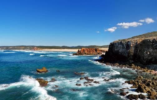Coast at Carrapateira behind Praia da Bordeira