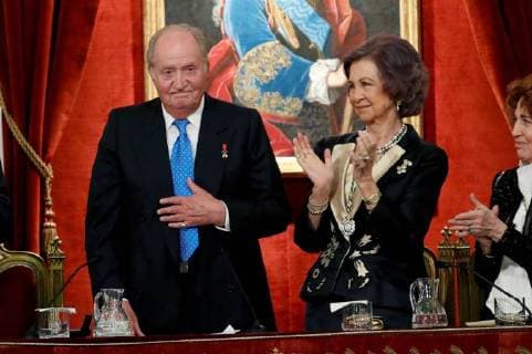 05-03-2018 Spain King Juan Carlos and Queen Sofia attend an act by the Spanish Royal History Academy in Madrid, Spain The event was held to honor King Juan Carlos I on the occation of his 80th birthday that was celebrated on 05 January 2018.  Copyright: xPPE xTHORTONx