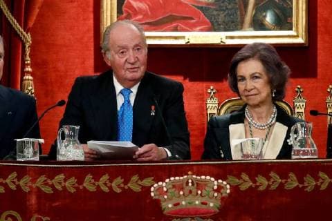 05-03-2018 Spain King Juan Carlos and Queen Sofia attend an act by the Spanish Royal History Academy in Madrid, Spain The event was held to honor King Juan Carlos I on the occation of his 80th birthday that was celebrated on 05 January 2018.  Copyright: xPPE xTHORTONx