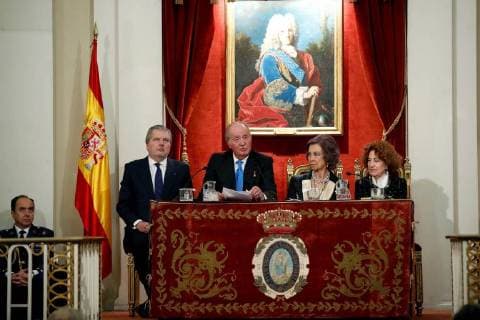 05-03-2018 Spain King Juan Carlos and Queen Sofia attend an act by the Spanish Royal History Academy in Madrid, Spain The event was held to honor King Juan Carlos I on the occation of his 80th birthday that was celebrated on 05 January 2018.  Copyright: xPPE xTHORTONx