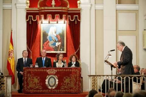 05-03-2018 Spain King Juan Carlos and Queen Sofia attend an act by the Spanish Royal History Academy in Madrid, Spain The event was held to honor King Juan Carlos I on the occation of his 80th birthday that was celebrated on 05 January 2018.  Copyright: xPPE xTHORTONx