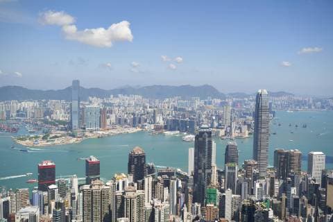 City skyline, viewed from Victoria Peak, Hong Kong, China, Asia Copyright: FraserxHall 1226-499