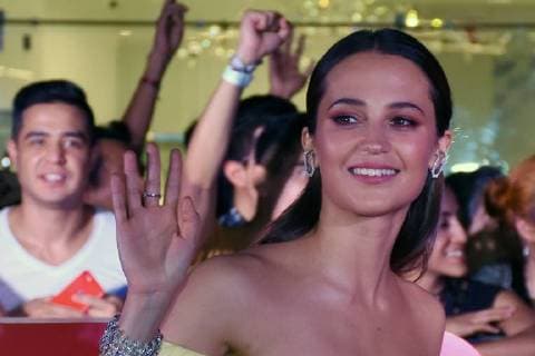 March 10, 2018 - Mexico City, Mexico, Mexico - Actress Alicia Vikander is seen poses during the red carpet of the Tomb Raider film premiere at Oasis Coyoacan on March 10, 2018 in Mexico City, Mexico Mexico City Mexico  - ZUMAn230 20180310_zaa_n230_467 Copyright: xCarlosxTischlerx