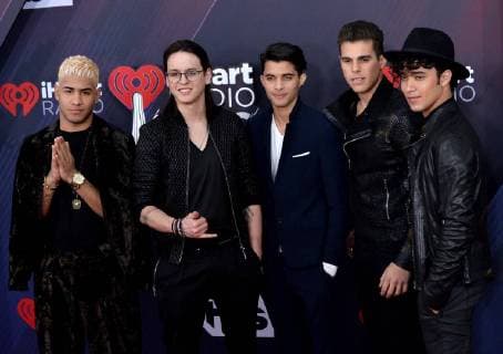 Christopher Vélez, Richard Camacho, Joel Pimentel, Erick Brian Colón and Zabdiel De Jesús of CNCO arrive for the iHeartRadio Music Awards at The Forum in Inglewood, California on March 11, 2018. Turner s TBS, TNT, and truTV channels broadcasted the ceremony live from The Forum.  LAP20180311045 JIMxRUYMEN