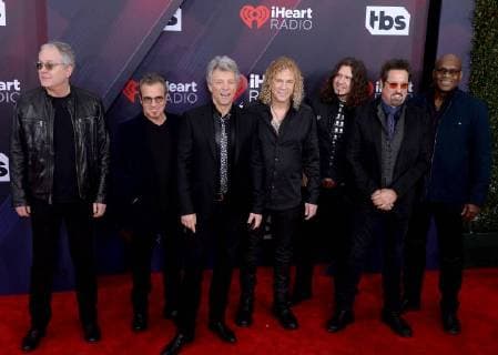 Bon Jovi arrives for the iHeartRadio Music Awards at The Forum in Inglewood, California on March 11, 2018. Turner s TBS, TNT, and truTV channels broadcasted the ceremony live from The Forum.  LAP20180311082 JIMxRUYMEN