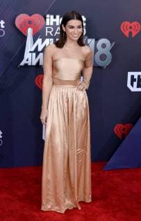 TV personality Ashley laconetti arrives for the iHeartRadio Music Awards at The Forum in Inglewood, California on March 11, 2018. Turner s TBS, TNT, and truTV channels broadcasted the ceremony live from The Forum.  LAP20180311206 JIMxRUYMEN