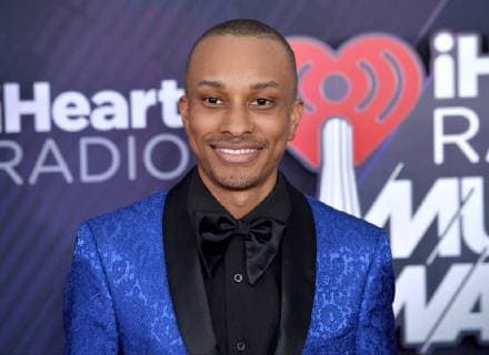 Rashaad Dunn appears backstage during the iHeartRadio Music Awards at The Forum in Inglewood, California on March 11, 2018. Turner s TBS, TNT, and truTV channels broadcasted the ceremony live from The Forum.  LAP20180311224 JIMxRUYMEN